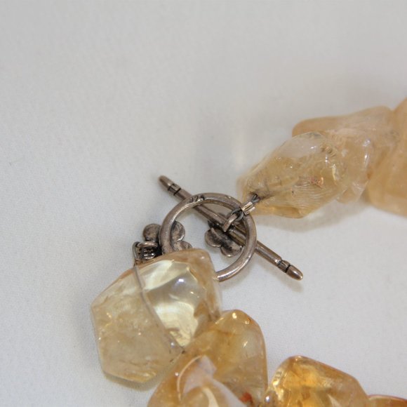 Polished Citrine Nugget Sterling Silver Bracelet - Picture 5 of 14